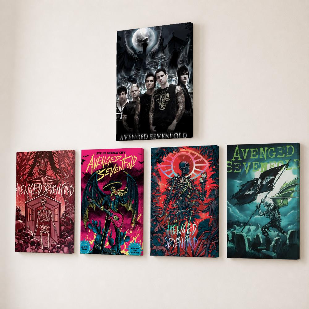 Canvas Wrap Ready - Картина с изображением рок-группы A-avenged Sevenfold,